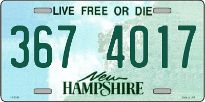 NH license plate 3674017