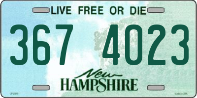 NH license plate 3674023
