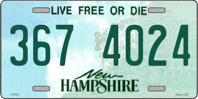 NH license plate 3674024
