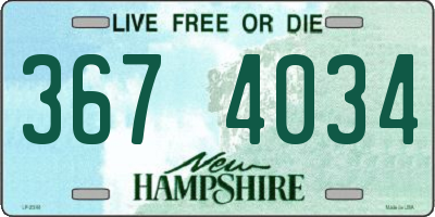 NH license plate 3674034