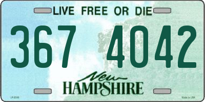 NH license plate 3674042