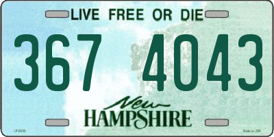 NH license plate 3674043