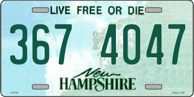 NH license plate 3674047