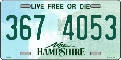 NH license plate 3674053