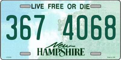 NH license plate 3674068