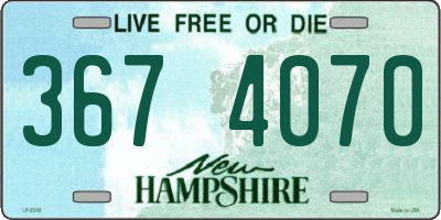 NH license plate 3674070