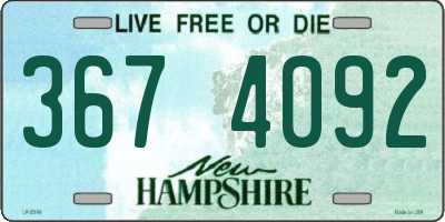 NH license plate 3674092