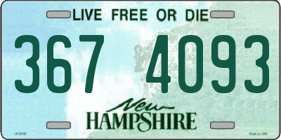 NH license plate 3674093