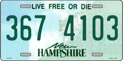 NH license plate 3674103