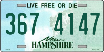 NH license plate 3674147