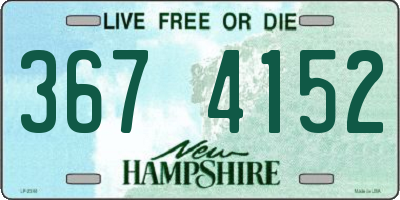NH license plate 3674152