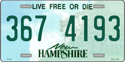 NH license plate 3674193
