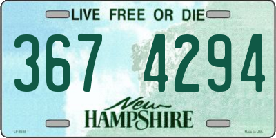 NH license plate 3674294
