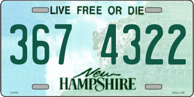 NH license plate 3674322