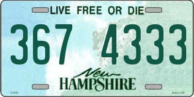 NH license plate 3674333