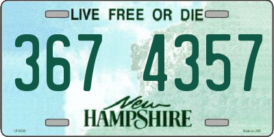 NH license plate 3674357