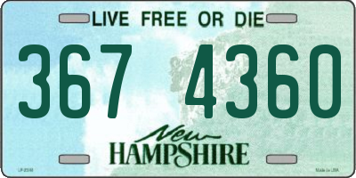 NH license plate 3674360