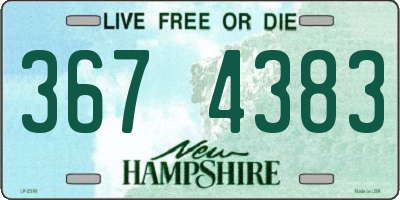 NH license plate 3674383