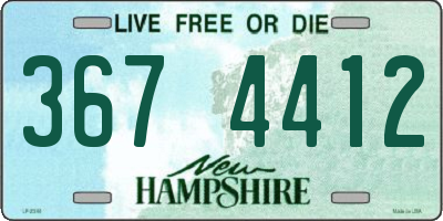 NH license plate 3674412