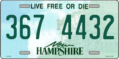 NH license plate 3674432