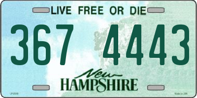 NH license plate 3674443