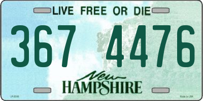 NH license plate 3674476
