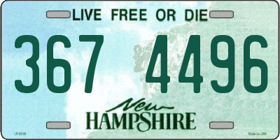 NH license plate 3674496