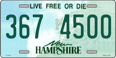 NH license plate 3674500