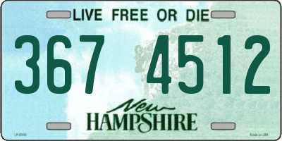 NH license plate 3674512