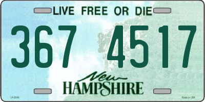 NH license plate 3674517