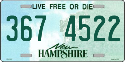 NH license plate 3674522