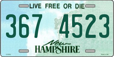 NH license plate 3674523