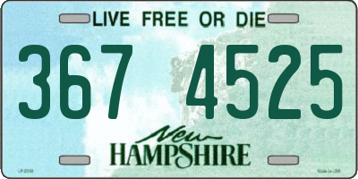 NH license plate 3674525