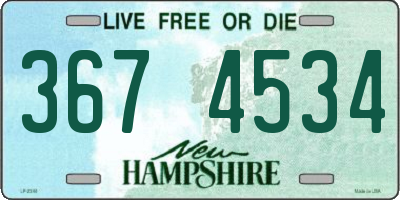 NH license plate 3674534