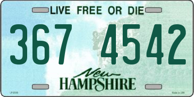 NH license plate 3674542