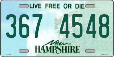 NH license plate 3674548