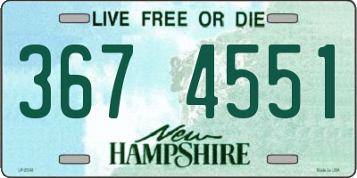 NH license plate 3674551