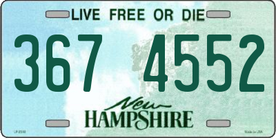 NH license plate 3674552