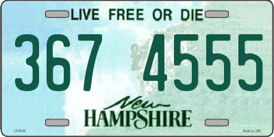 NH license plate 3674555