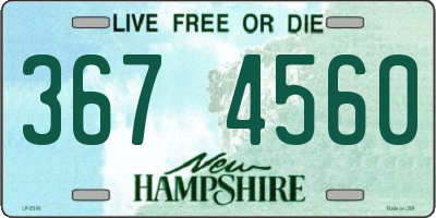 NH license plate 3674560