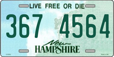 NH license plate 3674564