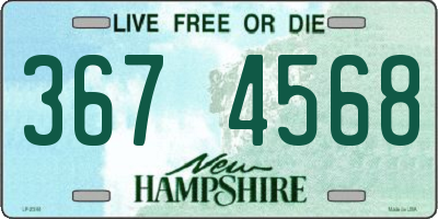 NH license plate 3674568