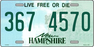 NH license plate 3674570