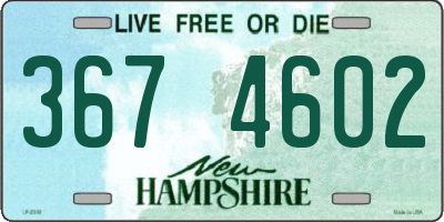 NH license plate 3674602