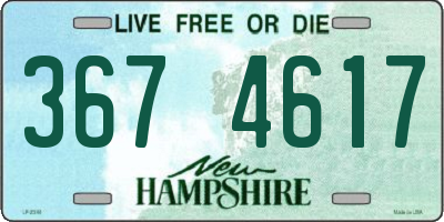 NH license plate 3674617