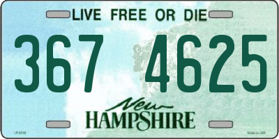 NH license plate 3674625