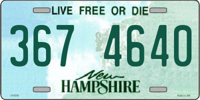 NH license plate 3674640
