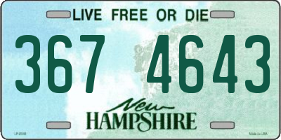 NH license plate 3674643