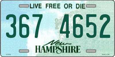 NH license plate 3674652