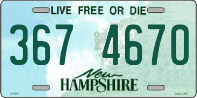 NH license plate 3674670